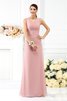 Empire Taille Enganliegendes Ärmelloses Brautjungfernkleid mit Drapierung aus Chiffon - 1