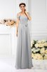 Chiffon Drapiertes Anständiges Bodenlanges Brautjungfernkleid mit Empire Taille - 27