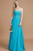 Robe demoiselle d'honneur naturel d'empire avec chiffon ruché jusqu'au sol - 4