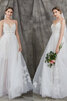 Robe de mariée avec sans manches excellent avec zip a-ligne avec fleurs - 4