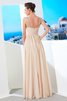 Abito da Sera in Chiffon Senza Maniche Conotta con Perline A Terra - 2