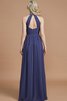 Robe demoiselle d'honneur naturel a-ligne manche nulle en chiffon de princesse - 35