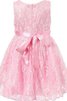 Robe de cortège enfant manche nulle encolure ronde avec décoration dentelle a-ligne - 2