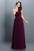 Prinzessin A Linie Plissiertes Bodenlanges Brautjungfernkleid aus Chiffon - 1