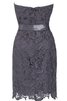 Reißverschluss Spitze Ärmelloses kurzes Cocktailkleid mit Bordüre mit Schmetterlingsknoten - 2
