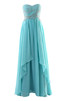 Vestido de Noche de Espalda medio descubierto de Escote sin tirantes de Cristal - 1