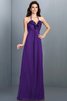 Robe demoiselle d'honneur avec chiffon avec fleurs de princesse a-ligne jusqu'au sol - 23