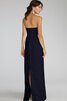 Robe demoiselle d'honneur moderne de col entaillé longueru au niveau de sol de bustier - 11