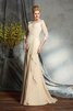 Vintage 3 /4 Länge Ärmeln Sweep train Reißverschluss Anständiges Brautmutterkleid - 4