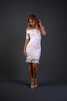 Robe de mariée moderne informel de fourreau avec manche courte en tulle - 2