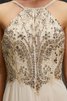 Abito da Ballo con Perline Conotta in Chiffon A-Line Senza Maniche - 4