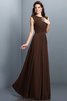Prinzessin A Linie Plissiertes Normale Taille Brautjungfernkleid mit Drapierung - 7