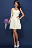 Robe demoiselle d'honneur naturel plissé bref ligne a en satin - 16