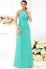 Empire Taille Enganliegendes Ärmelloses Brautjungfernkleid mit Drapierung aus Chiffon - 15