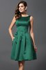 Prinzessin Satin A-Linie Knielanges Brautjungfernkleid mit Natürlicher Taille - 9