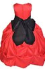 Robe de cortège enfant de longueur à genou avec sans manches avec fleurs avec zip - 2