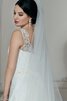 A-Line Spitze Ärmelloses Brautkleid mit Blume mit Bordüre - 4