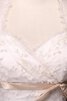 Robe de mariée avec perle longueur mollet en satin d'épaule asymétrique textile en tulle - 2