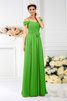 Chiffon Drapiertes Anständiges Bodenlanges Brautjungfernkleid mit Empire Taille - 14