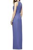 Robe demoiselle d'honneur plissage manche nulle en satin de fourreau - 2