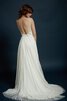 Gesticktes a linie elastischer Satin klassisches Tüll Brautkleid mit Sweep zug - 3