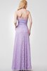 Abito da Damigella A Terra in pizzo Elegante con Fiore in Chiffon Lungo - 3