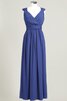 V-Ausschnitt Chiffon prächtiges Brautjungfernkleid mit gekappten Ärmeln - 16