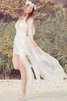 Abito da Sposa con Piega con Mezze Maniche con Ricamo in Chiffon Formale E Informale A-Line - 4