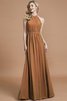 Robe demoiselle d'honneur naturel a-ligne manche nulle en chiffon de princesse - 9