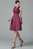 Robe demoiselle d'honneur en satin de lotus avec zip manche nulle de princesse - 5