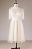 Robe de mariée avec lacets chaming en tout plein air informel courte - 1