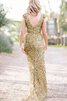 Elegante Vestido de Dama de Honor de con Lentejuelas de Cremallera de Escote en V - 2