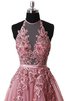 Robe de bal junoesque a-ligne avec sans manches en tulle dénudé - 3