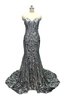 Abito da sposa bella in pizzo retro in stain elastico naturale spazzola treno - 12