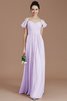 Prinzessin Ärmelloses Gerüschtes Bodenlanges Brautjungfernkleid mit Reißverschluss - 25