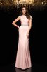 Satin Perlenbesetztes Juwel Ausschnitt Bodenlanges Glamouröses Abendkleid - 1