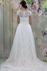 Sencillo Vestido de Novia de Escote con cuello Alto de Plisado de Escote halter - 3
