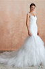 Robe de mariée de traîne moyenne glamour en tulle cordon en satin - 2