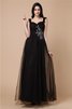 A Linie Perlenbesetztes Prinzessin Ballkleid mit breiter Träger ohne Ärmeln - 1