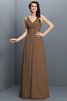 Empire Taille Drapiertes Prinzessin Brautjungfernkleid aus Chiffon mit V-Ausschnitt - 5
