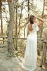 Robe de mariée avec manche courte epaule nue avec ruban ceinture en étoffe col u profond - 4
