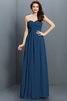 Herz-Ausschnitt Satin Ärmelloses Brautjungfernkleid mit Drapierung mit Plissierungen - 10