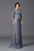 Vestido de Madrina de Corte princesa de Barco de Manga de longitud 3/4 de Cremallera - 6