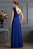 Robe de bal naturel longue en chiffon au drapée d'épaule asymétrique - 2