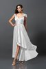 Robe demoiselle d'honneur bref satin comme soie asymétrique de fourreau haut bas - 40