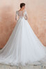 Abito da sposa in tulle in pizzo a-line in raso lungo splendido - 3