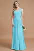 Prinzessin Normale Taille Bodenlanges Brautjungfernkleid aus Chiffon mit V-Ausschnitt - 8
