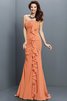 Meerjungfrau Stil Ärmelloses Chiffon Bodenlanges Brautjungfernkleid mit Empire Taille - 19
