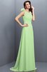 Robe demoiselle d'honneur col en bateau en chiffon de princesse a-ligne avec zip - 26