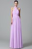 Robe demoiselle d'honneur a-ligne de princesse de lotus de dos nu avec chiffon - 19